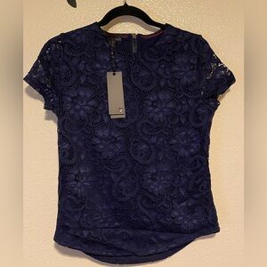 Greyson Navy Lace Women's Blouse Size S